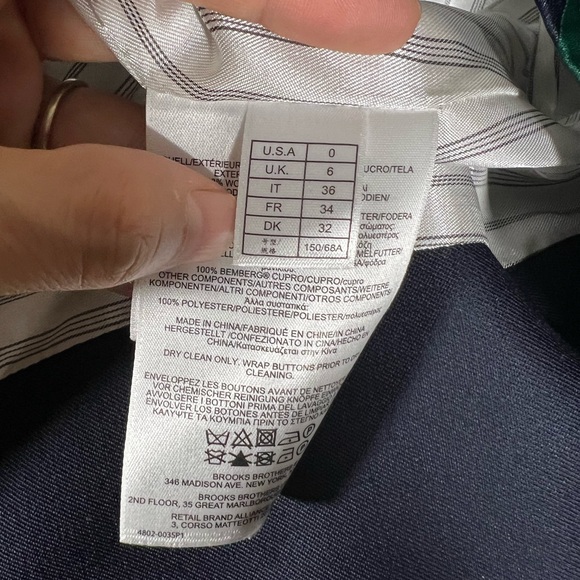 ❌SOLD❌Brooks Brothers Red Fleece Women 2 Button Blazer Green Navy Trim Sz 0 - Picture 7 of 10